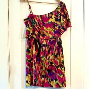Indulge One Shoulder Multicolor Dress